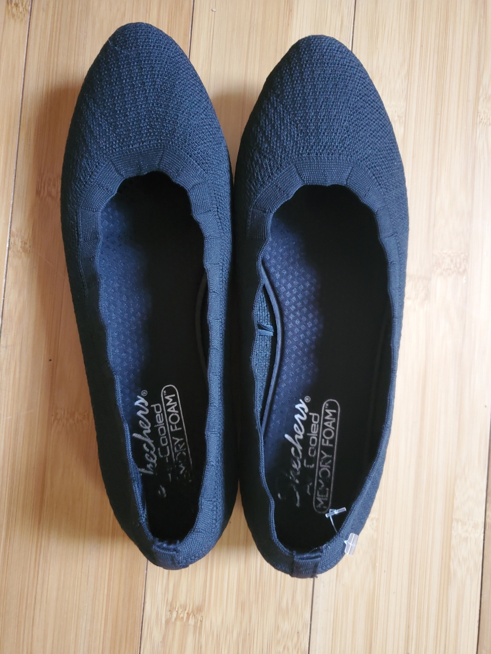 Skechers Women's Black Slip-On Knit Flats
